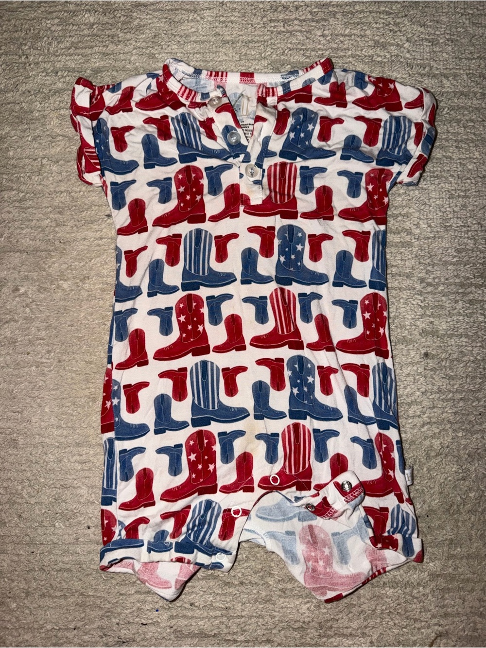 Hamner Hill Red & Blue Cowboy Boot Print One-Piece